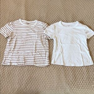 Old Navy White and Striped Kids Tees
